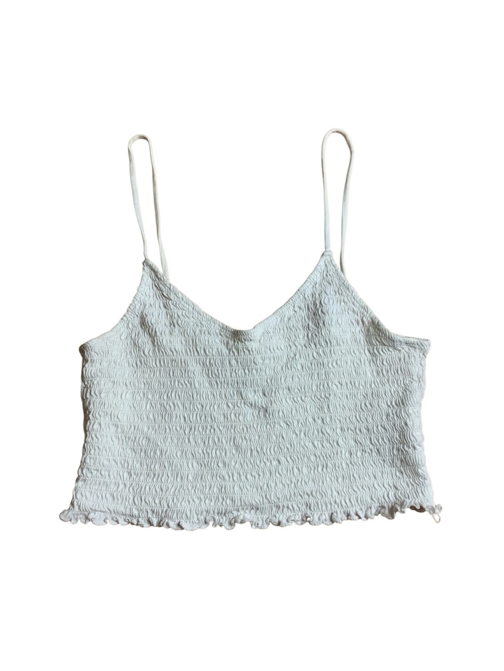 Twik par Simons White Smocked Cami Tank Top Small